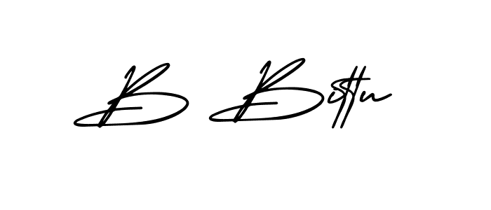 Make a beautiful signature design for name B Bittu. With this signature (AmerikaSignatureDemo-Regular) style, you can create a handwritten signature for free. B Bittu signature style 3 images and pictures png