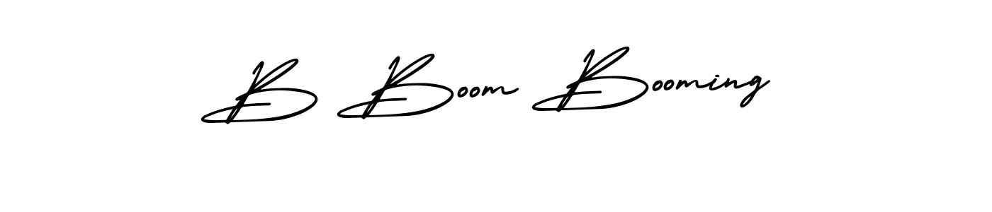 Make a beautiful signature design for name B Boom Booming. With this signature (AmerikaSignatureDemo-Regular) style, you can create a handwritten signature for free. B Boom Booming signature style 3 images and pictures png