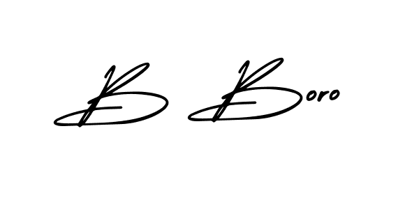 Make a beautiful signature design for name B Boro. With this signature (AmerikaSignatureDemo-Regular) style, you can create a handwritten signature for free. B Boro signature style 3 images and pictures png