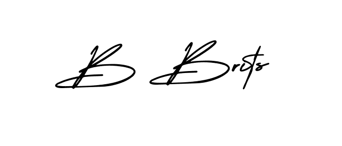 How to make B Brits signature? AmerikaSignatureDemo-Regular is a professional autograph style. Create handwritten signature for B Brits name. B Brits signature style 3 images and pictures png