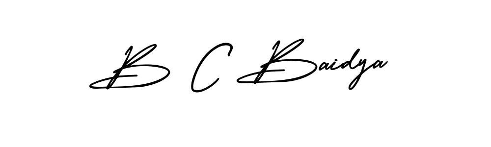 The best way (AmerikaSignatureDemo-Regular) to make a short signature is to pick only two or three words in your name. The name B C Baidya include a total of six letters. For converting this name. B C Baidya signature style 3 images and pictures png