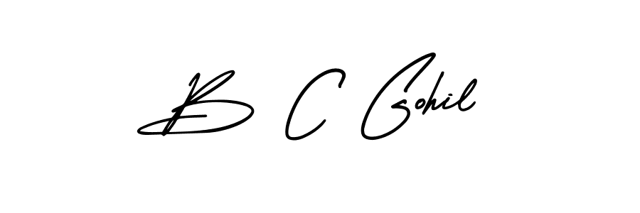 Create a beautiful signature design for name B C Gohil. With this signature (AmerikaSignatureDemo-Regular) fonts, you can make a handwritten signature for free. B C Gohil signature style 3 images and pictures png
