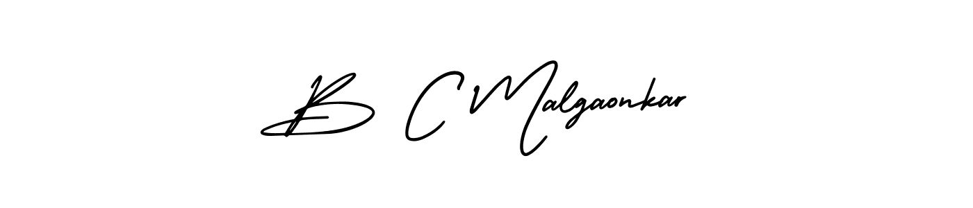 Make a beautiful signature design for name B C Malgaonkar. With this signature (AmerikaSignatureDemo-Regular) style, you can create a handwritten signature for free. B C Malgaonkar signature style 3 images and pictures png