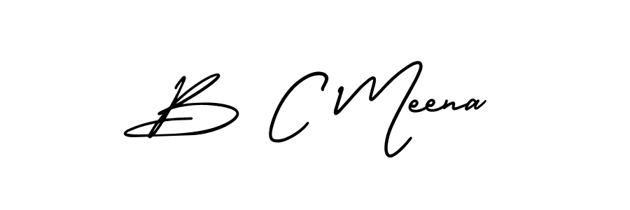 How to Draw B C Meena signature style? AmerikaSignatureDemo-Regular is a latest design signature styles for name B C Meena. B C Meena signature style 3 images and pictures png