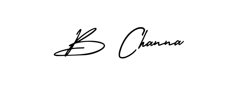 You should practise on your own different ways (AmerikaSignatureDemo-Regular) to write your name (B Channa) in signature. don't let someone else do it for you. B Channa signature style 3 images and pictures png