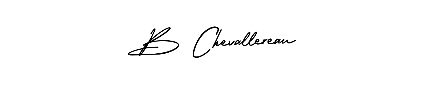 How to make B Chevallereau name signature. Use AmerikaSignatureDemo-Regular style for creating short signs online. This is the latest handwritten sign. B Chevallereau signature style 3 images and pictures png