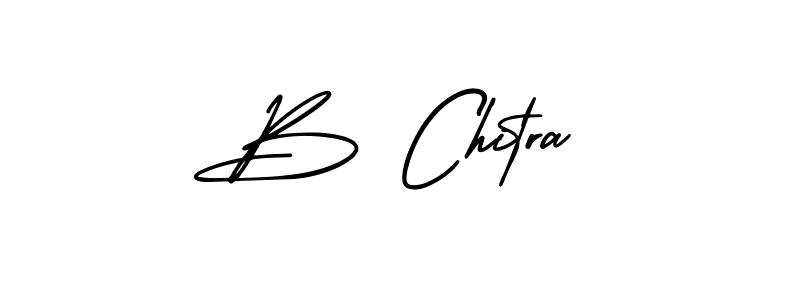 How to make B Chitra name signature. Use AmerikaSignatureDemo-Regular style for creating short signs online. This is the latest handwritten sign. B Chitra signature style 3 images and pictures png