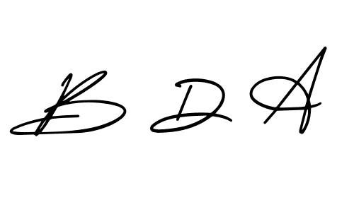 Use a signature maker to create a handwritten signature online. With this signature software, you can design (AmerikaSignatureDemo-Regular) your own signature for name B D A. B D A signature style 3 images and pictures png