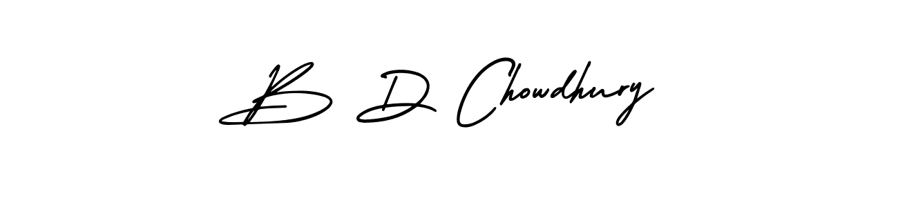 You should practise on your own different ways (AmerikaSignatureDemo-Regular) to write your name (B D Chowdhury) in signature. don't let someone else do it for you. B D Chowdhury signature style 3 images and pictures png