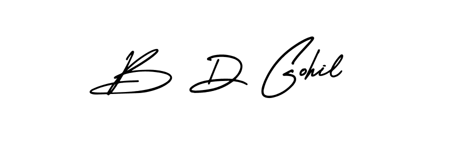 Use a signature maker to create a handwritten signature online. With this signature software, you can design (AmerikaSignatureDemo-Regular) your own signature for name B D Gohil. B D Gohil signature style 3 images and pictures png