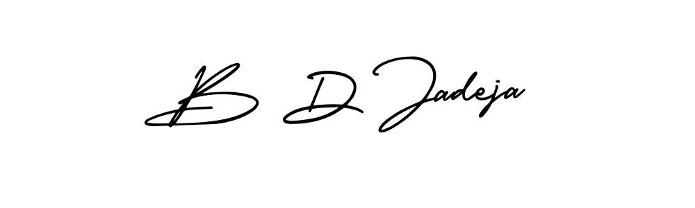 Make a beautiful signature design for name B D Jadeja. With this signature (AmerikaSignatureDemo-Regular) style, you can create a handwritten signature for free. B D Jadeja signature style 3 images and pictures png