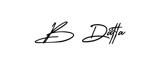 The best way (AmerikaSignatureDemo-Regular) to make a short signature is to pick only two or three words in your name. The name B Datta include a total of six letters. For converting this name. B Datta signature style 3 images and pictures png