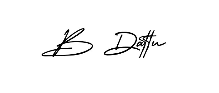 Make a beautiful signature design for name B Dattu. With this signature (AmerikaSignatureDemo-Regular) style, you can create a handwritten signature for free. B Dattu signature style 3 images and pictures png