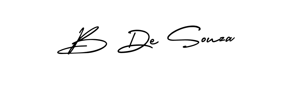 This is the best signature style for the B De Souza name. Also you like these signature font (AmerikaSignatureDemo-Regular). Mix name signature. B De Souza signature style 3 images and pictures png