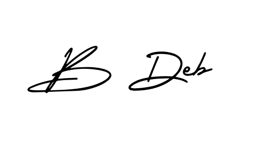 Use a signature maker to create a handwritten signature online. With this signature software, you can design (AmerikaSignatureDemo-Regular) your own signature for name B Deb. B Deb signature style 3 images and pictures png
