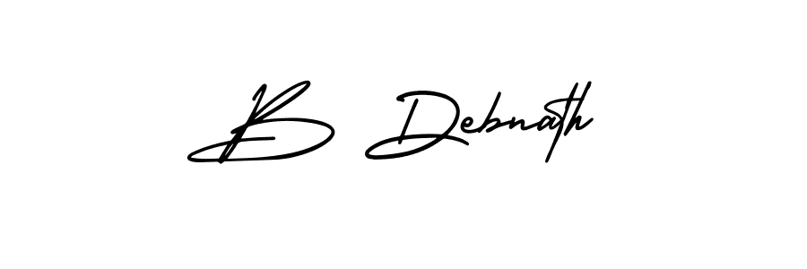 How to make B Debnath name signature. Use AmerikaSignatureDemo-Regular style for creating short signs online. This is the latest handwritten sign. B Debnath signature style 3 images and pictures png