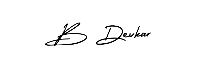 The best way (AmerikaSignatureDemo-Regular) to make a short signature is to pick only two or three words in your name. The name B Devkar include a total of six letters. For converting this name. B Devkar signature style 3 images and pictures png