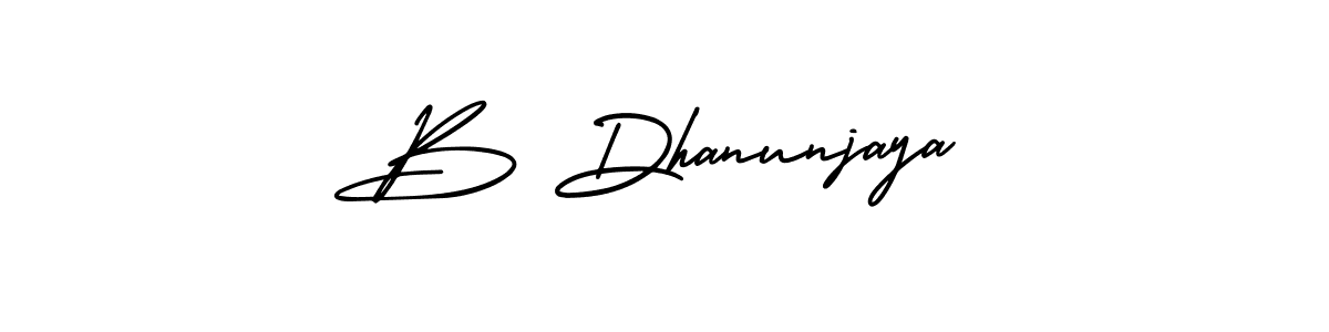 Create a beautiful signature design for name B Dhanunjaya. With this signature (AmerikaSignatureDemo-Regular) fonts, you can make a handwritten signature for free. B Dhanunjaya signature style 3 images and pictures png