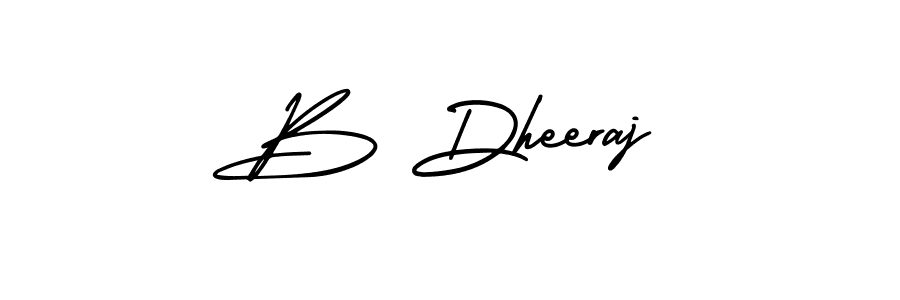 You should practise on your own different ways (AmerikaSignatureDemo-Regular) to write your name (B Dheeraj) in signature. don't let someone else do it for you. B Dheeraj signature style 3 images and pictures png