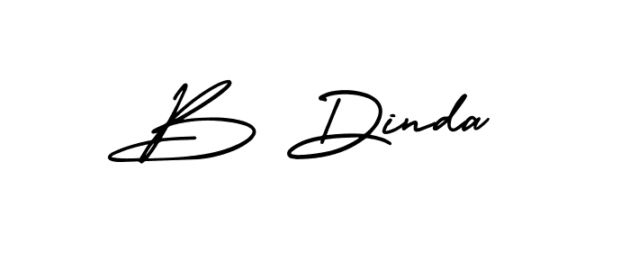 You should practise on your own different ways (AmerikaSignatureDemo-Regular) to write your name (B Dinda) in signature. don't let someone else do it for you. B Dinda signature style 3 images and pictures png
