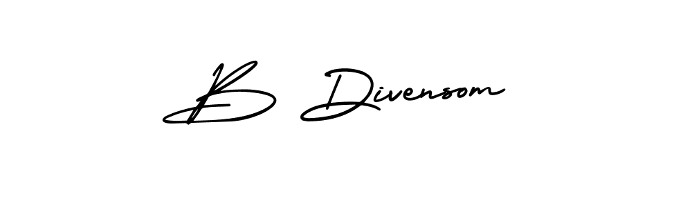 Make a beautiful signature design for name B Divensom. With this signature (AmerikaSignatureDemo-Regular) style, you can create a handwritten signature for free. B Divensom signature style 3 images and pictures png