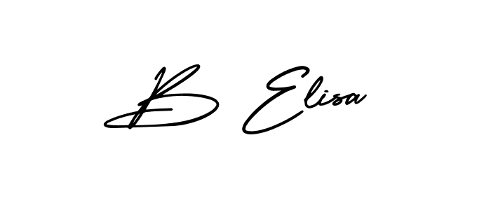 The best way (AmerikaSignatureDemo-Regular) to make a short signature is to pick only two or three words in your name. The name B Elisa include a total of six letters. For converting this name. B Elisa signature style 3 images and pictures png