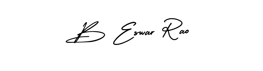 Use a signature maker to create a handwritten signature online. With this signature software, you can design (AmerikaSignatureDemo-Regular) your own signature for name B Eswar Rao. B Eswar Rao signature style 3 images and pictures png