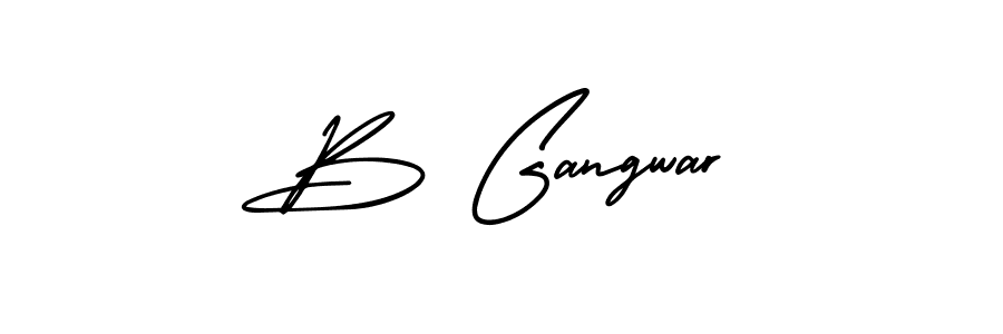 B Gangwar stylish signature style. Best Handwritten Sign (AmerikaSignatureDemo-Regular) for my name. Handwritten Signature Collection Ideas for my name B Gangwar. B Gangwar signature style 3 images and pictures png