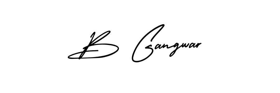 B Gangwar stylish signature style. Best Handwritten Sign (AmerikaSignatureDemo-Regular) for my name. Handwritten Signature Collection Ideas for my name B Gangwar. B Gangwar signature style 3 images and pictures png