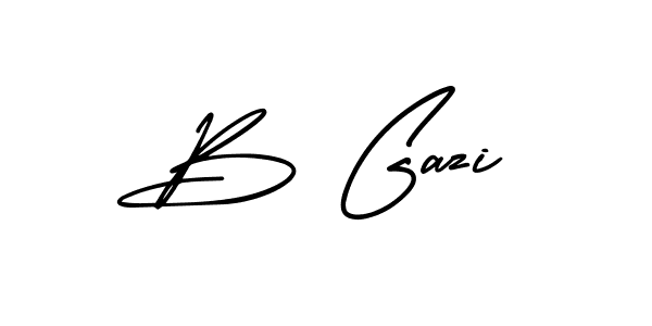 It looks lik you need a new signature style for name B Gazi. Design unique handwritten (AmerikaSignatureDemo-Regular) signature with our free signature maker in just a few clicks. B Gazi signature style 3 images and pictures png