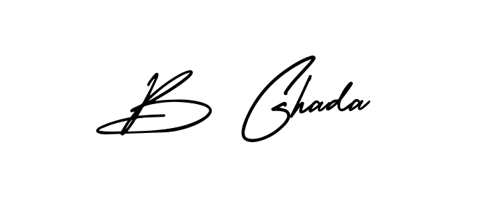 Create a beautiful signature design for name B Ghada. With this signature (AmerikaSignatureDemo-Regular) fonts, you can make a handwritten signature for free. B Ghada signature style 3 images and pictures png