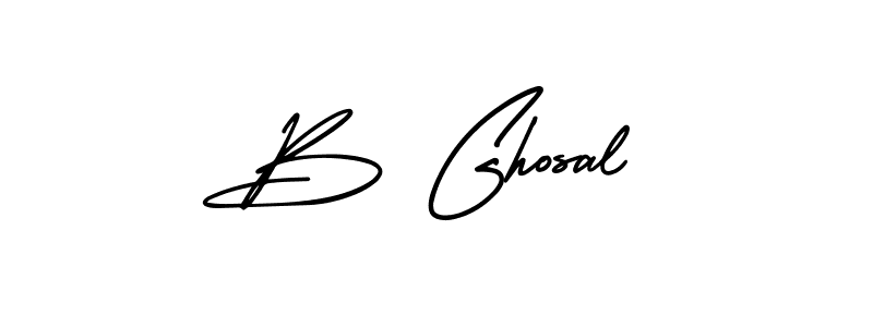 The best way (AmerikaSignatureDemo-Regular) to make a short signature is to pick only two or three words in your name. The name B Ghosal include a total of six letters. For converting this name. B Ghosal signature style 3 images and pictures png