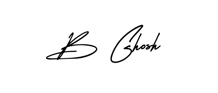 The best way (AmerikaSignatureDemo-Regular) to make a short signature is to pick only two or three words in your name. The name B Ghosh include a total of six letters. For converting this name. B Ghosh signature style 3 images and pictures png