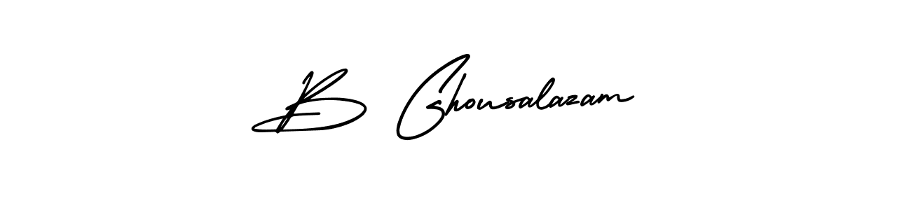 Also You can easily find your signature by using the search form. We will create B Ghousalazam name handwritten signature images for you free of cost using AmerikaSignatureDemo-Regular sign style. B Ghousalazam signature style 3 images and pictures png