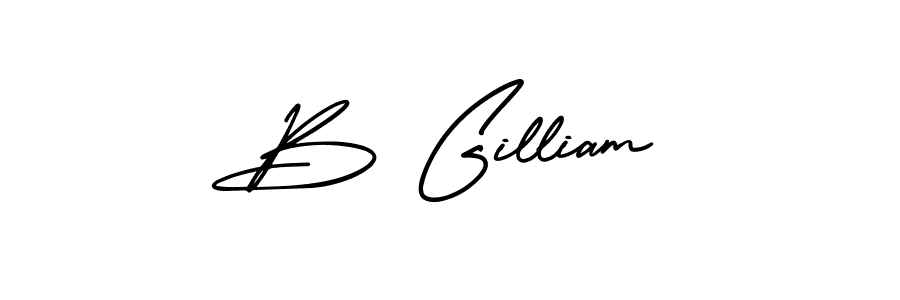 How to make B Gilliam name signature. Use AmerikaSignatureDemo-Regular style for creating short signs online. This is the latest handwritten sign. B Gilliam signature style 3 images and pictures png
