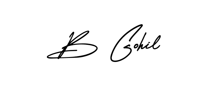 Design your own signature with our free online signature maker. With this signature software, you can create a handwritten (AmerikaSignatureDemo-Regular) signature for name B Gohil. B Gohil signature style 3 images and pictures png