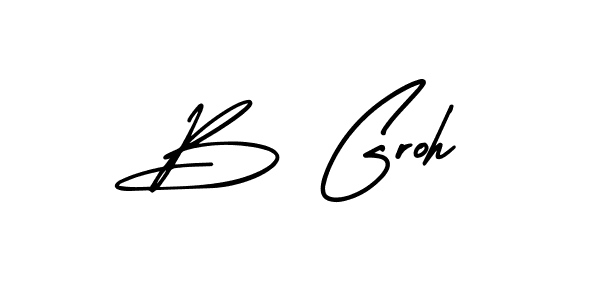 You should practise on your own different ways (AmerikaSignatureDemo-Regular) to write your name (B Groh) in signature. don't let someone else do it for you. B Groh signature style 3 images and pictures png