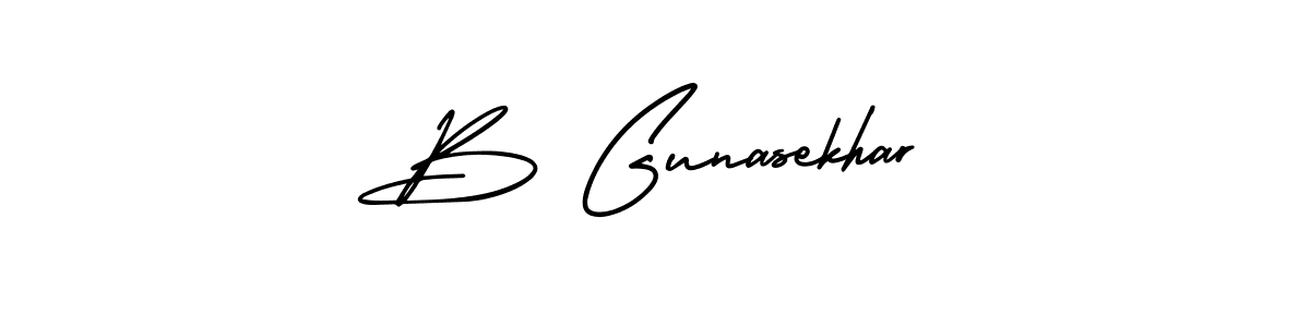 How to make B Gunasekhar signature? AmerikaSignatureDemo-Regular is a professional autograph style. Create handwritten signature for B Gunasekhar name. B Gunasekhar signature style 3 images and pictures png