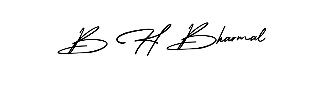 Create a beautiful signature design for name B H Bharmal. With this signature (AmerikaSignatureDemo-Regular) fonts, you can make a handwritten signature for free. B H Bharmal signature style 3 images and pictures png