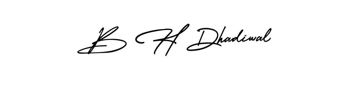 It looks lik you need a new signature style for name B H Dhadiwal. Design unique handwritten (AmerikaSignatureDemo-Regular) signature with our free signature maker in just a few clicks. B H Dhadiwal signature style 3 images and pictures png