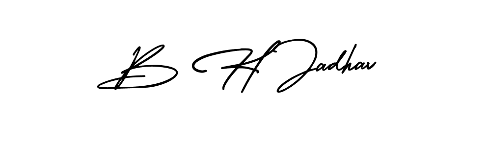 if you are searching for the best signature style for your name B H Jadhav. so please give up your signature search. here we have designed multiple signature styles  using AmerikaSignatureDemo-Regular. B H Jadhav signature style 3 images and pictures png