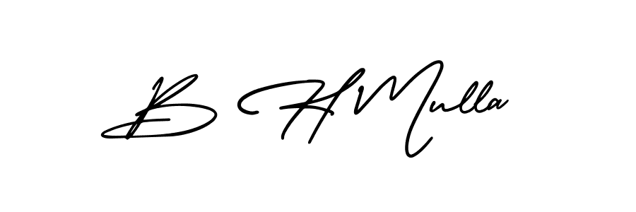 Use a signature maker to create a handwritten signature online. With this signature software, you can design (AmerikaSignatureDemo-Regular) your own signature for name B H Mulla. B H Mulla signature style 3 images and pictures png