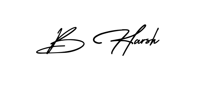 Make a beautiful signature design for name B Harsh. With this signature (AmerikaSignatureDemo-Regular) style, you can create a handwritten signature for free. B Harsh signature style 3 images and pictures png