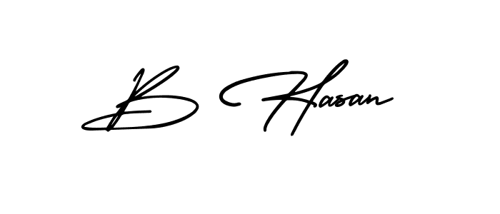 You should practise on your own different ways (AmerikaSignatureDemo-Regular) to write your name (B Hasan) in signature. don't let someone else do it for you. B Hasan signature style 3 images and pictures png