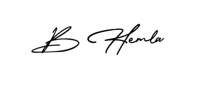 The best way (AmerikaSignatureDemo-Regular) to make a short signature is to pick only two or three words in your name. The name B Hemla include a total of six letters. For converting this name. B Hemla signature style 3 images and pictures png