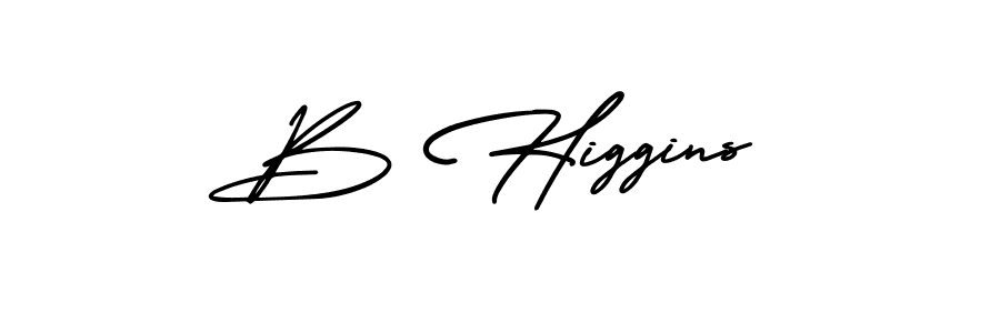 Use a signature maker to create a handwritten signature online. With this signature software, you can design (AmerikaSignatureDemo-Regular) your own signature for name B Higgins. B Higgins signature style 3 images and pictures png