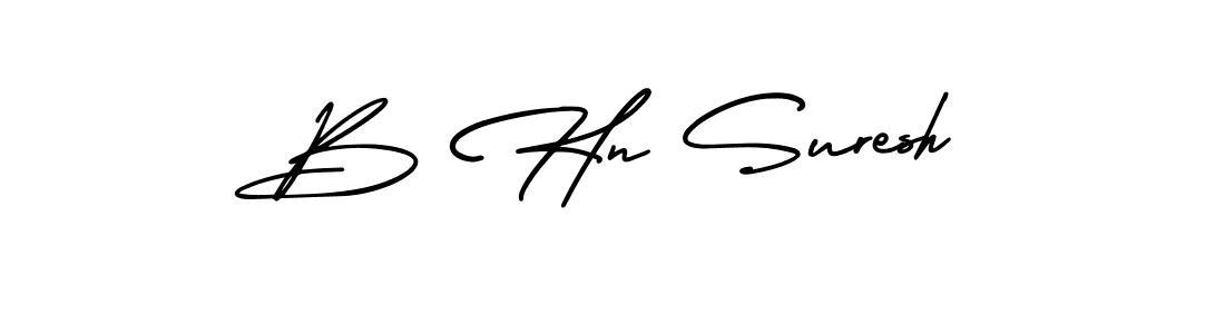 Make a beautiful signature design for name B Hn Suresh. With this signature (AmerikaSignatureDemo-Regular) style, you can create a handwritten signature for free. B Hn Suresh signature style 3 images and pictures png