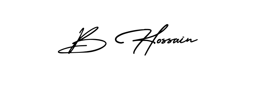 Create a beautiful signature design for name B Hossain. With this signature (AmerikaSignatureDemo-Regular) fonts, you can make a handwritten signature for free. B Hossain signature style 3 images and pictures png