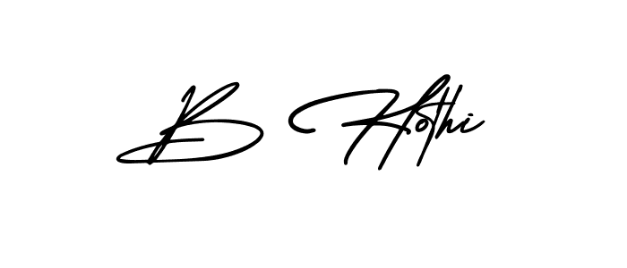 Make a beautiful signature design for name B Hothi. With this signature (AmerikaSignatureDemo-Regular) style, you can create a handwritten signature for free. B Hothi signature style 3 images and pictures png
