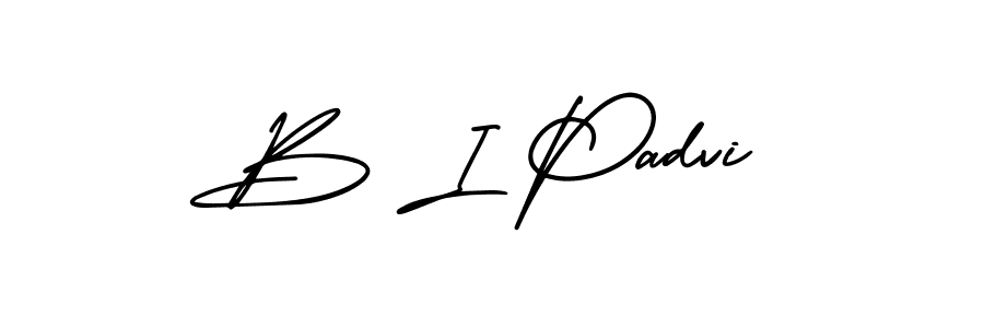 The best way (AmerikaSignatureDemo-Regular) to make a short signature is to pick only two or three words in your name. The name B I Padvi include a total of six letters. For converting this name. B I Padvi signature style 3 images and pictures png
